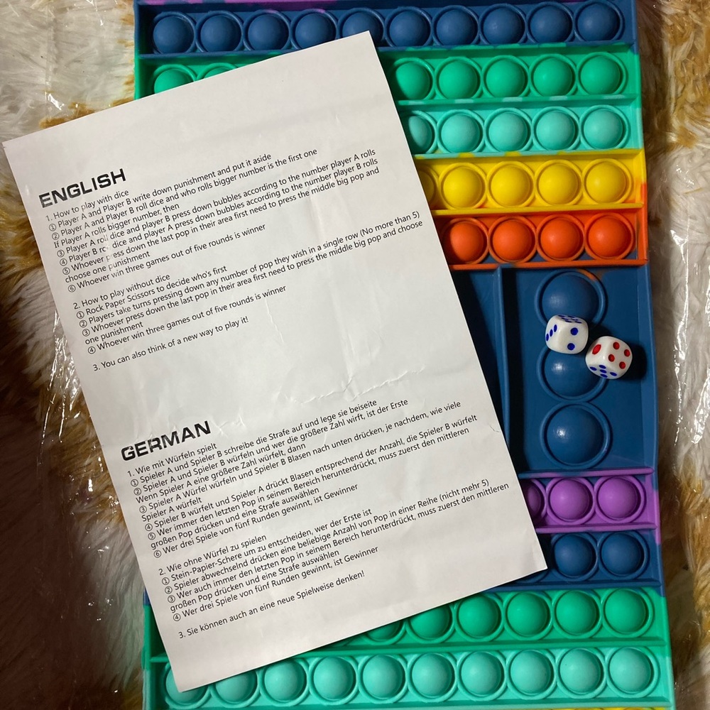 Learning and educational pop it game family game night